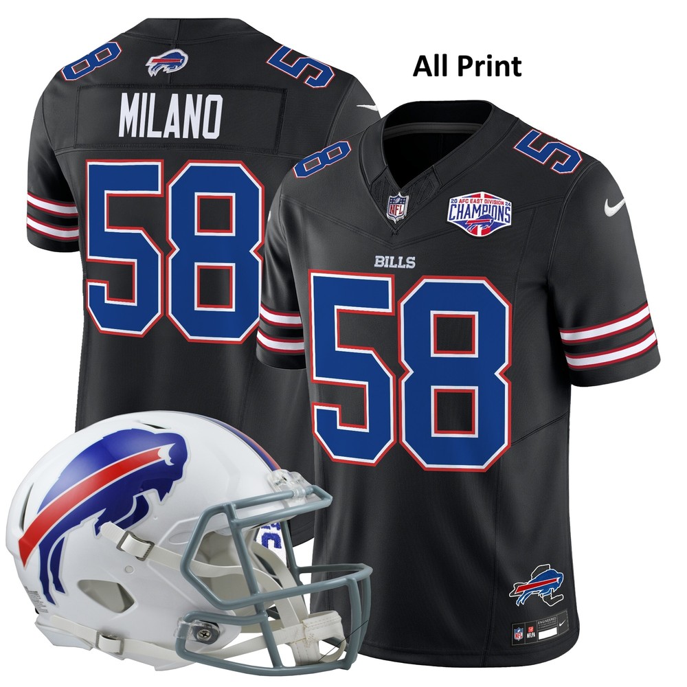 Buffalo Bills #58 Matt Milano AFC East Champions Football Jersey All Print