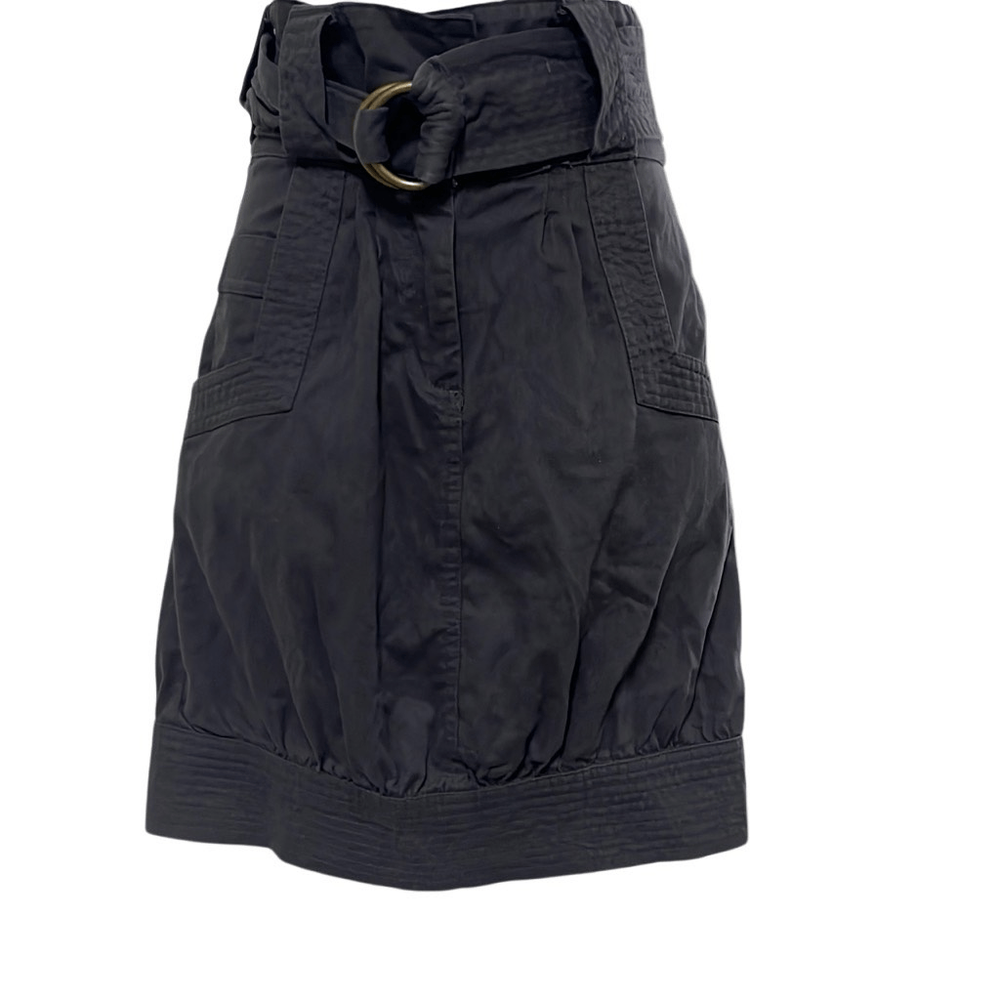 Mike & Chris Y2K Gray Cotton Paperbag Bubble Mini Skirt Size 2 Vintage Style