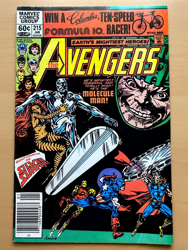 The Avengers #215 (NM-).  Silver Surfer app. Marvel Comics 1982. NEWSTAND!