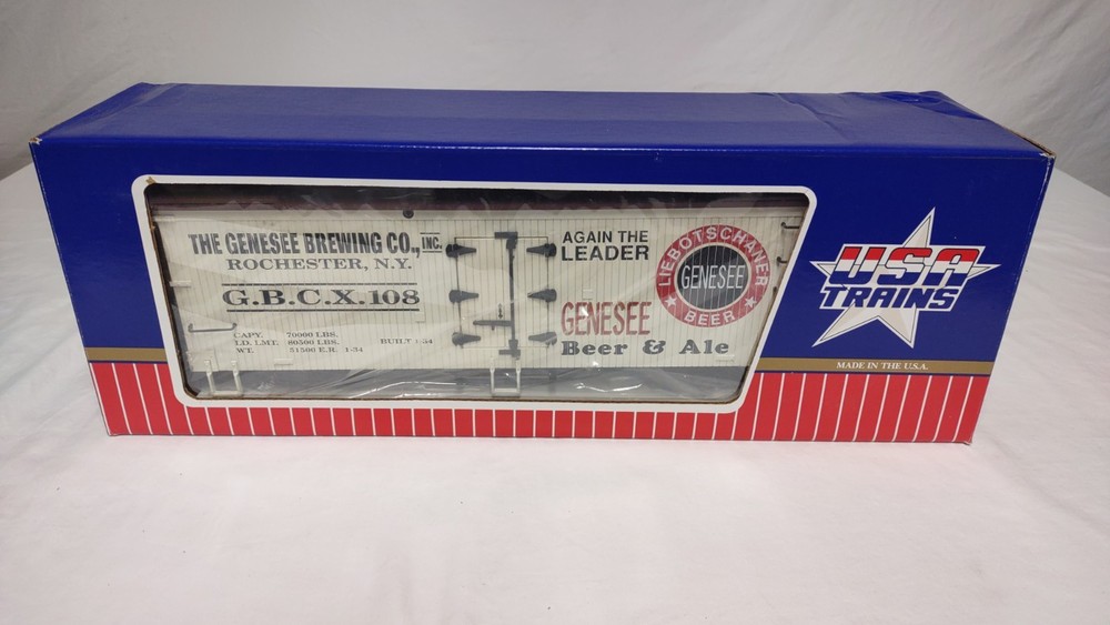 USA Trains G Scale Genesee Beer Refrigerator Car R16018 - New in box