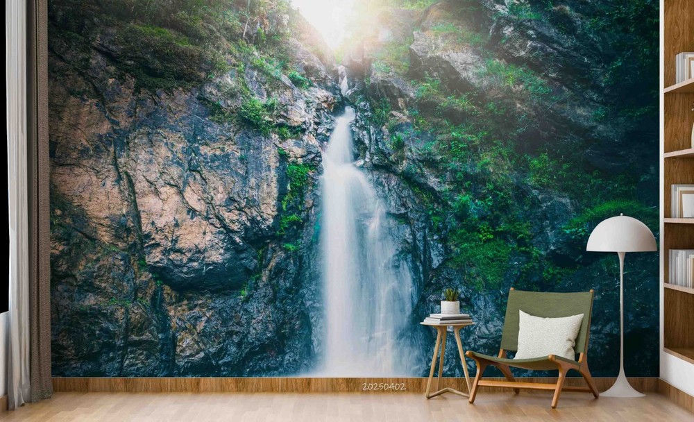 3D Mountains Waterfall Landscape Wall Murals Wallpaper Murals Wall Sticker