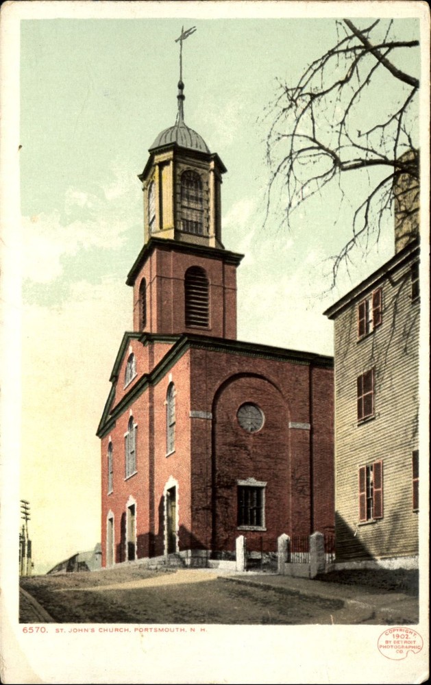 St John's Church Portsmouth New Hampshire NH Detroit Publ Phostint~1920s