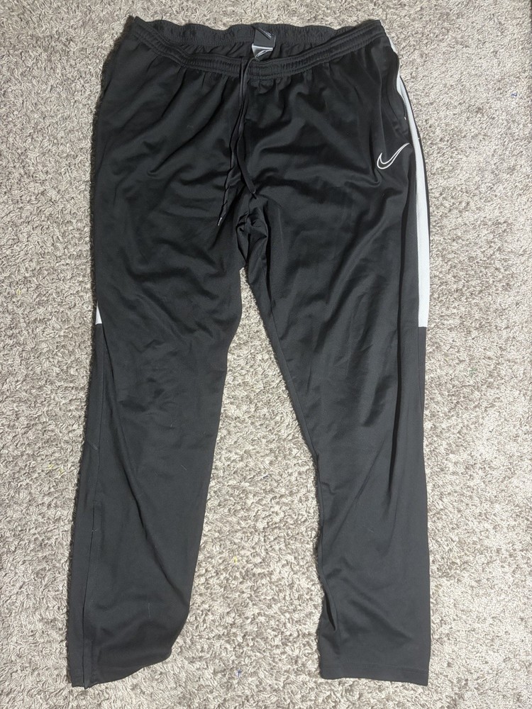 Nike Dri-FIT Mens XXL Black Athletic Track Pants Joggers Swoosh