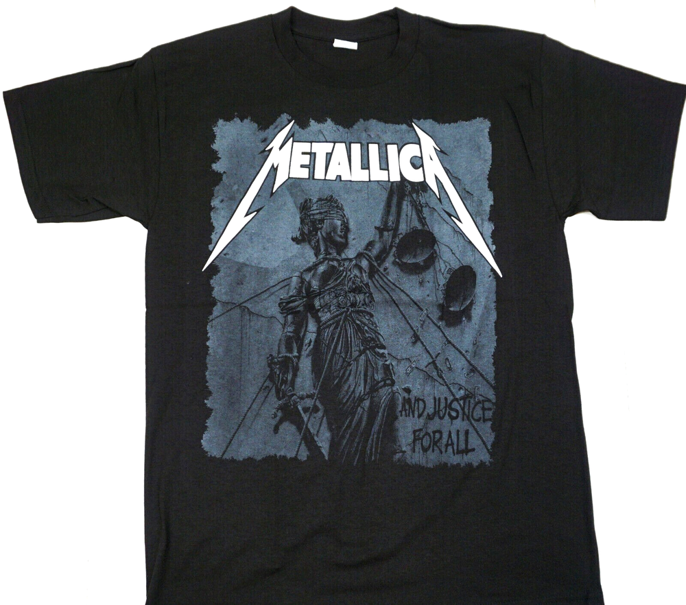 METALLICA And Justice For All T-shirt Heavy Metal Tee Adult Men's Black New