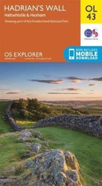 Hadrians Wall Map  Haltwhistle  Hexham  Ordnance Survey  OS Explorer Map OL43  E