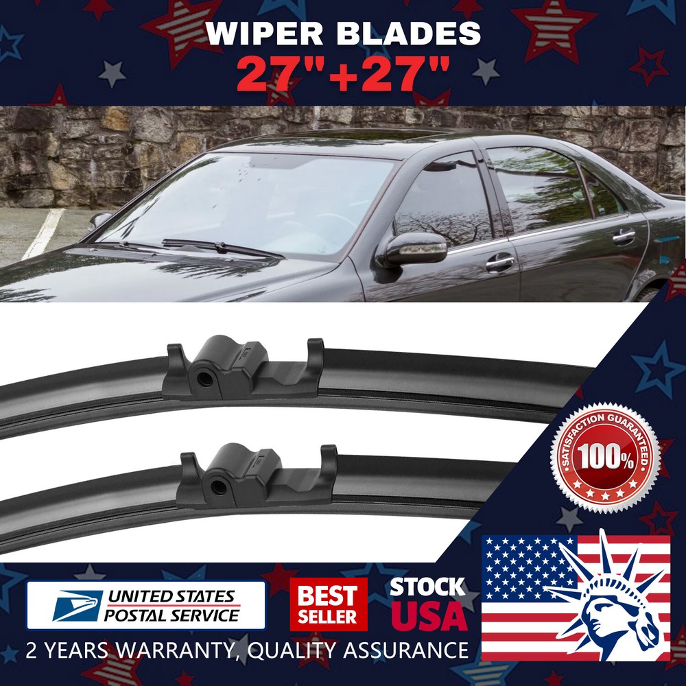 27''+27'' OEM Quality Windshield Wiper Blades Side lock All Season Applicable