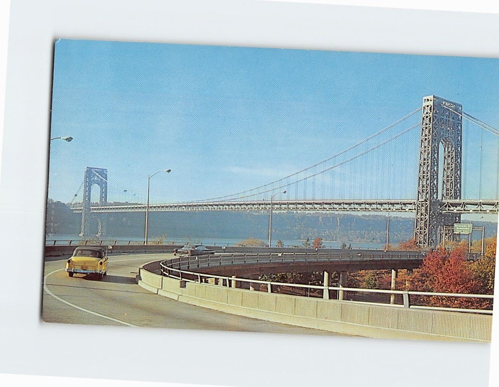 Postcard George Washington Bridge and Hudson River USA