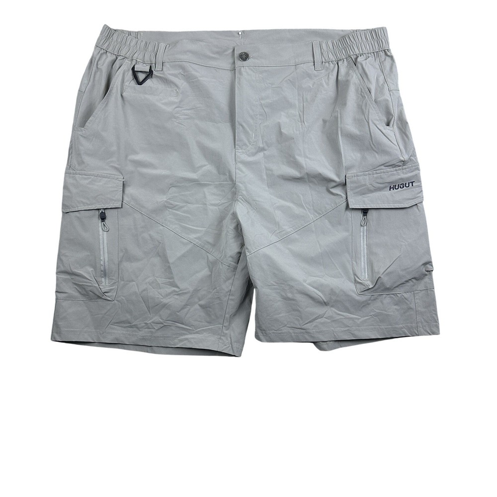 HUGUT Men's Utility Cargo Shorts 2XL Gray Quick-Dry Nylon Stretch Hiking Outdoor