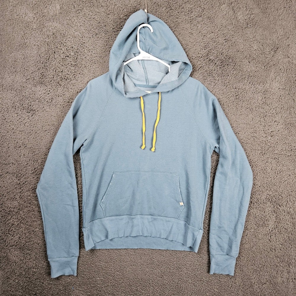 Lucky Brand Womens M Blue French Terry Raglan Pullover Hoodie Sweatshirt