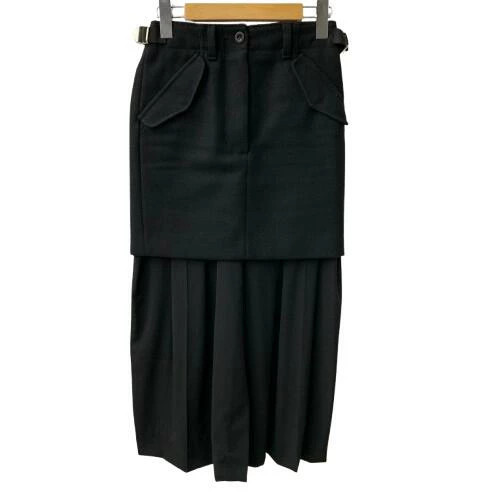 Sacai Women's Wool Suiting Skirt Size 0 Black Vintage Excellent Condition