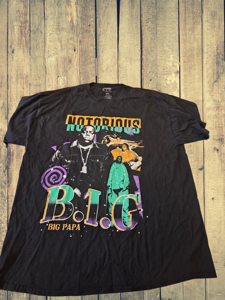 Notorious BIG T Shirt Mens 2XL Black Biggie Smalls Rap Graphic Hip Hop Tee
