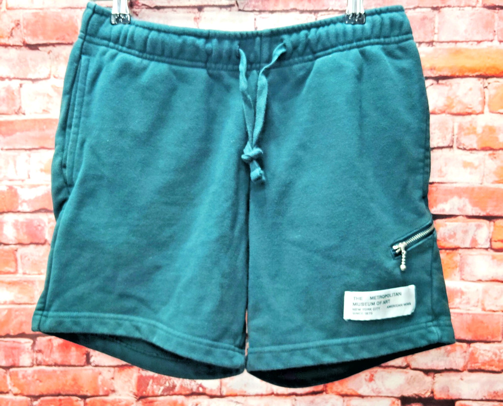 The Met Pacsun French Terry Shorts Men's Small Green Elastic Waist Drawstring