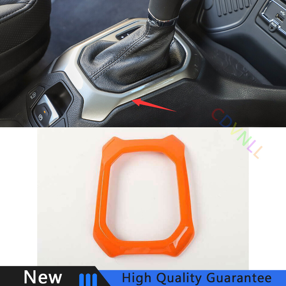 For Jeep Renegade 2016-2022 Bright Orange Middle Console Gear Shift Frame Trim