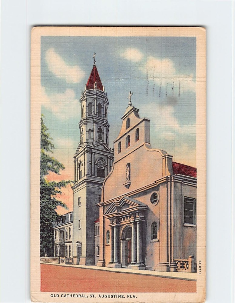 Postcard Old Cathedral Saint St. Augustine Florida USA North America