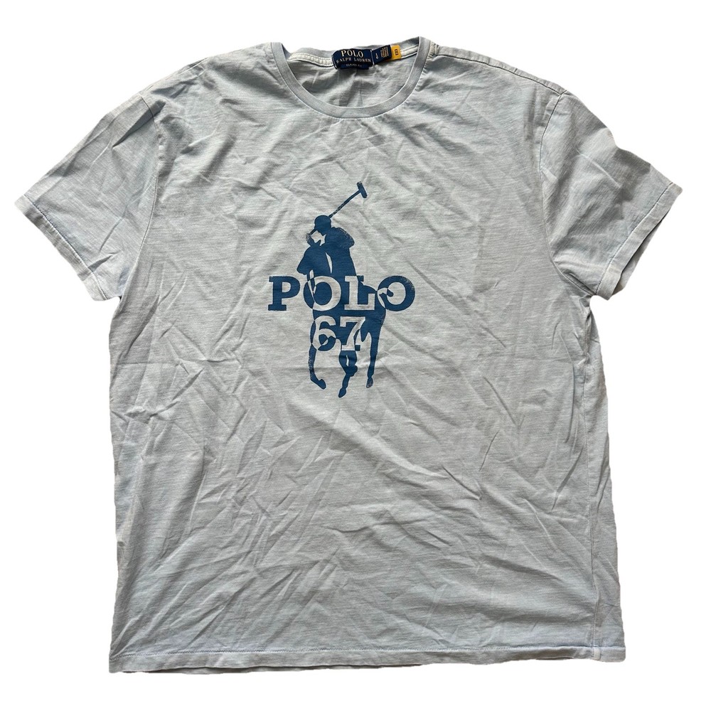 Polo Ralph Lauren Men’s Classic Fit Big Pony Logo T Shirt Blue Size L