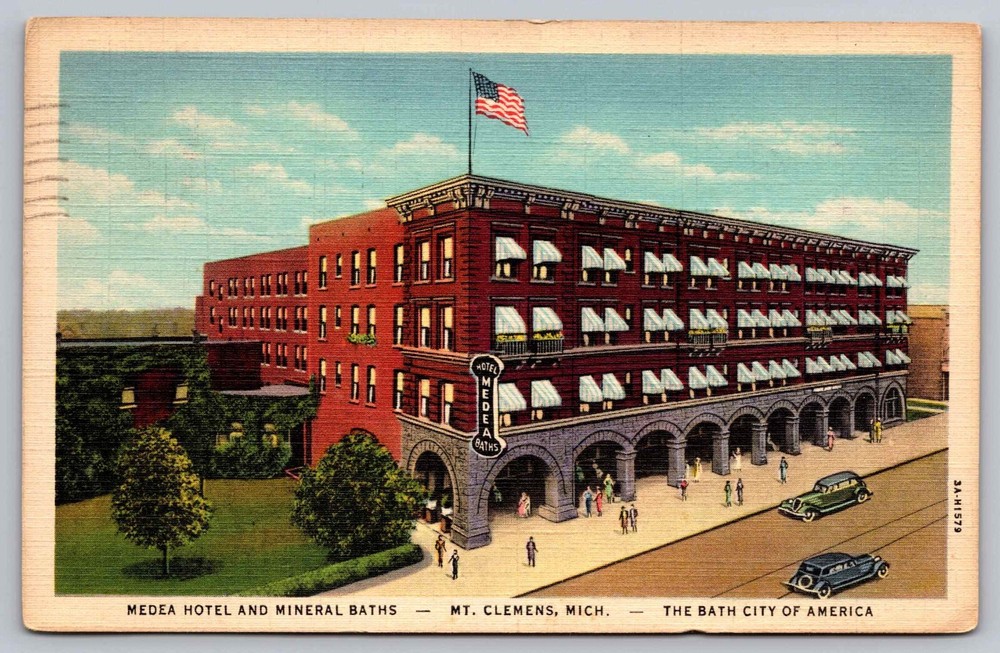 Postcard Hotel Medea Spring Mineral Baths Mt Clemens Michigan