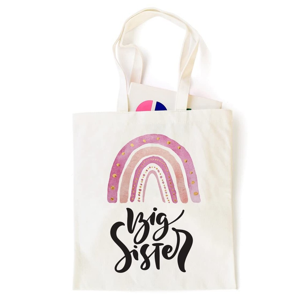 Ihopes Big Sister Reusable Tote Bag | Cute Big Sister Canvas Tote Bag Gifts f...