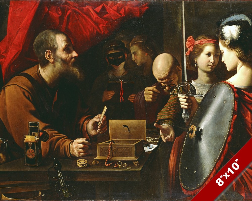 ACHILLES & DAUGHTERS OF LYCOMEDES MYTH MYTHOLOGY ART PAINTING REAL CANVAS PRINT-image