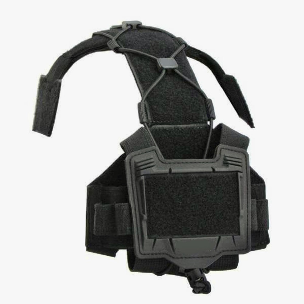 Black SWAT Combat Helmet Bridge with Counterweight Pouch for ACH ECH Mohawk Fast-image