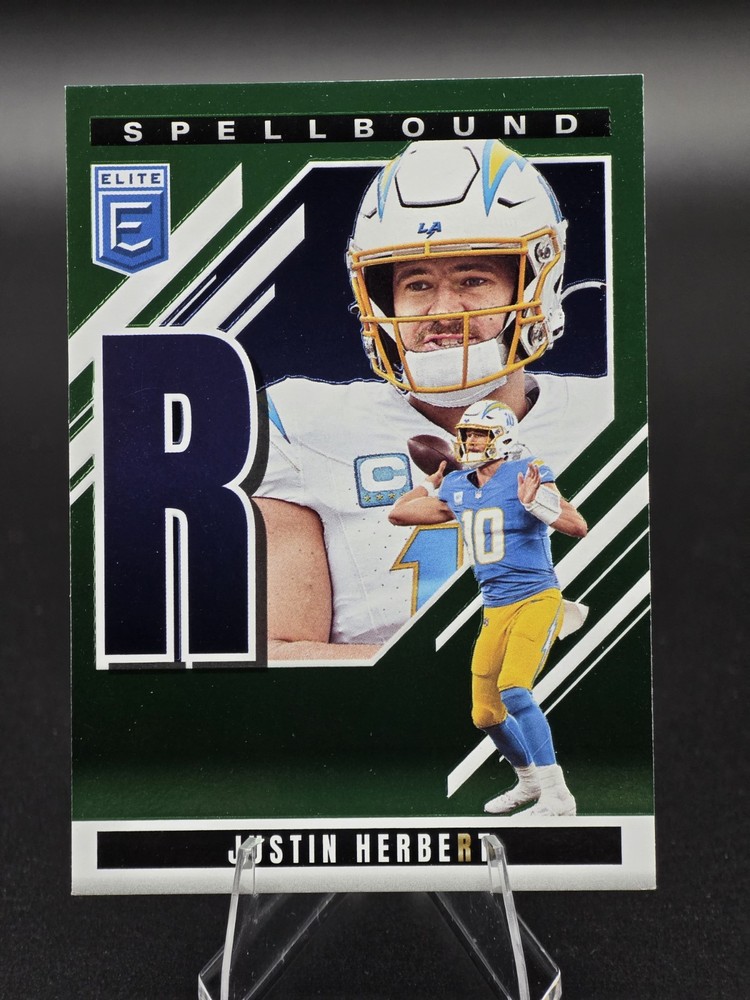 2025 Panini Donruss Elite - Spellbound Justin Herbert #39 Green