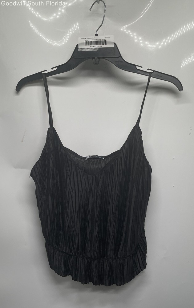 Zara Womens Black Sleeveless Scoop Neck Pullover Camisole Blouse Top Size Medium