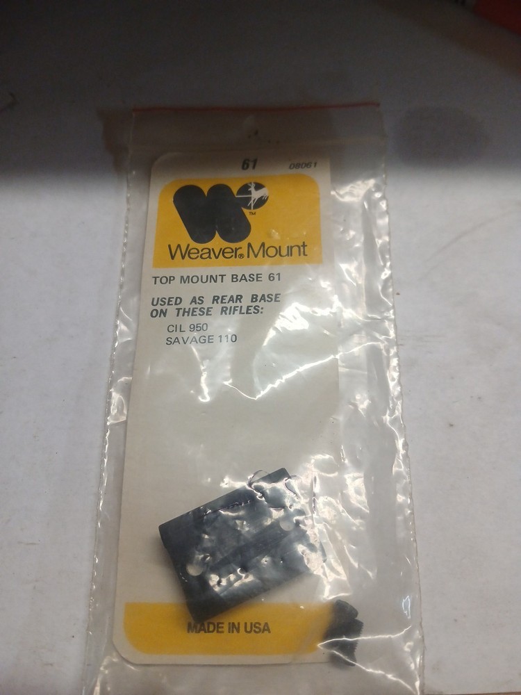 Weaver Mount Top Mount Base 61 For Cil 950 And Savage 110