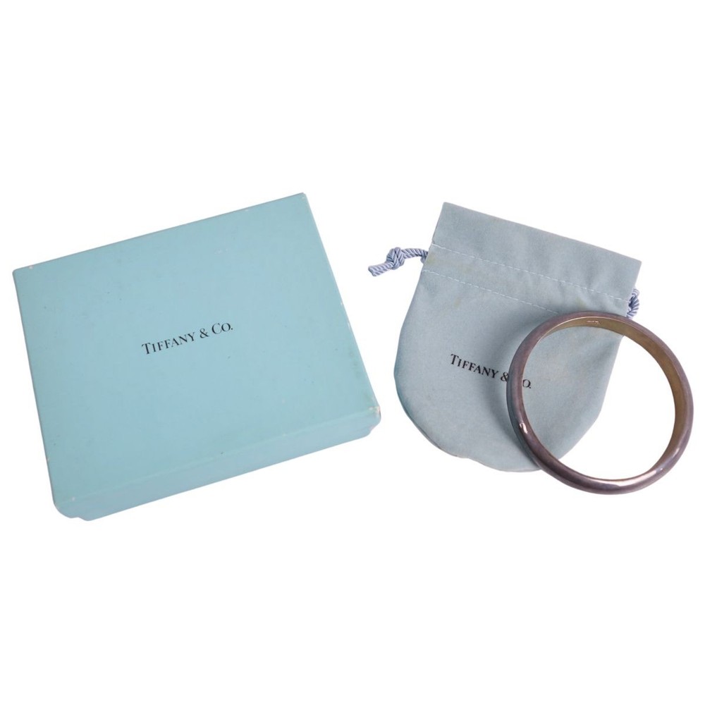 Tiffany & Co 925 Silver Bangle Bracelet & Ring Set for Women Pre-Owned