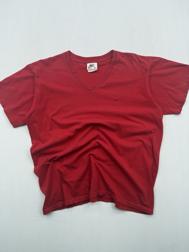 Vintage Nike Made in USA White Tag T-Shirt Size Medium Red Embroidered Swoosh