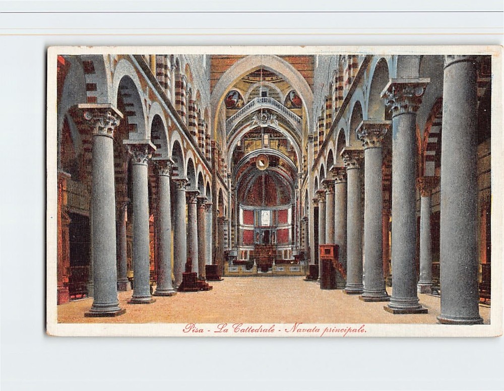 Postcard Interior of Cattedrale di Pisa Pisa Italy