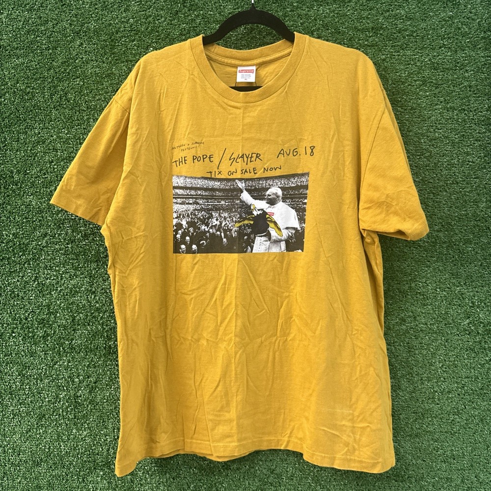 Supreme/Antihero Pope Tee In Mustard Color Released Spring/Summer 2016 Size XL