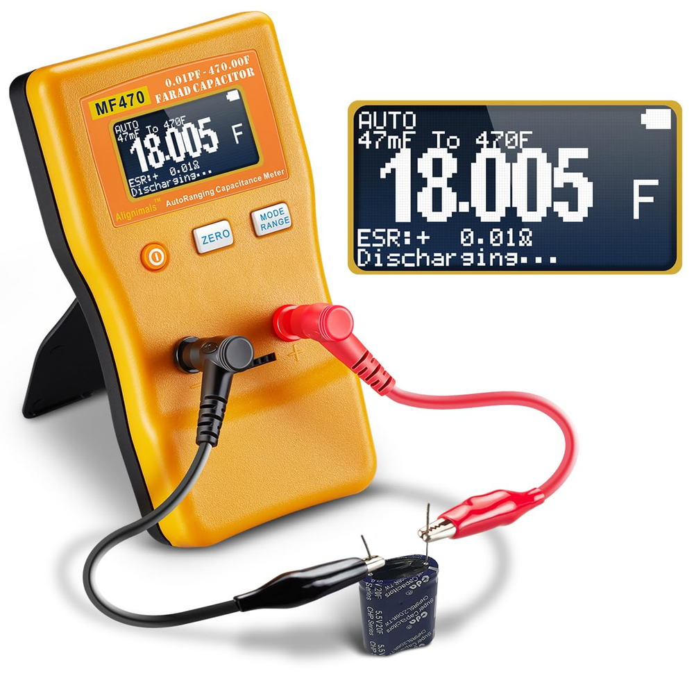 Capacitor Tester, MF470 Auto Ranging Capacitance Meter, Professional Measuring C