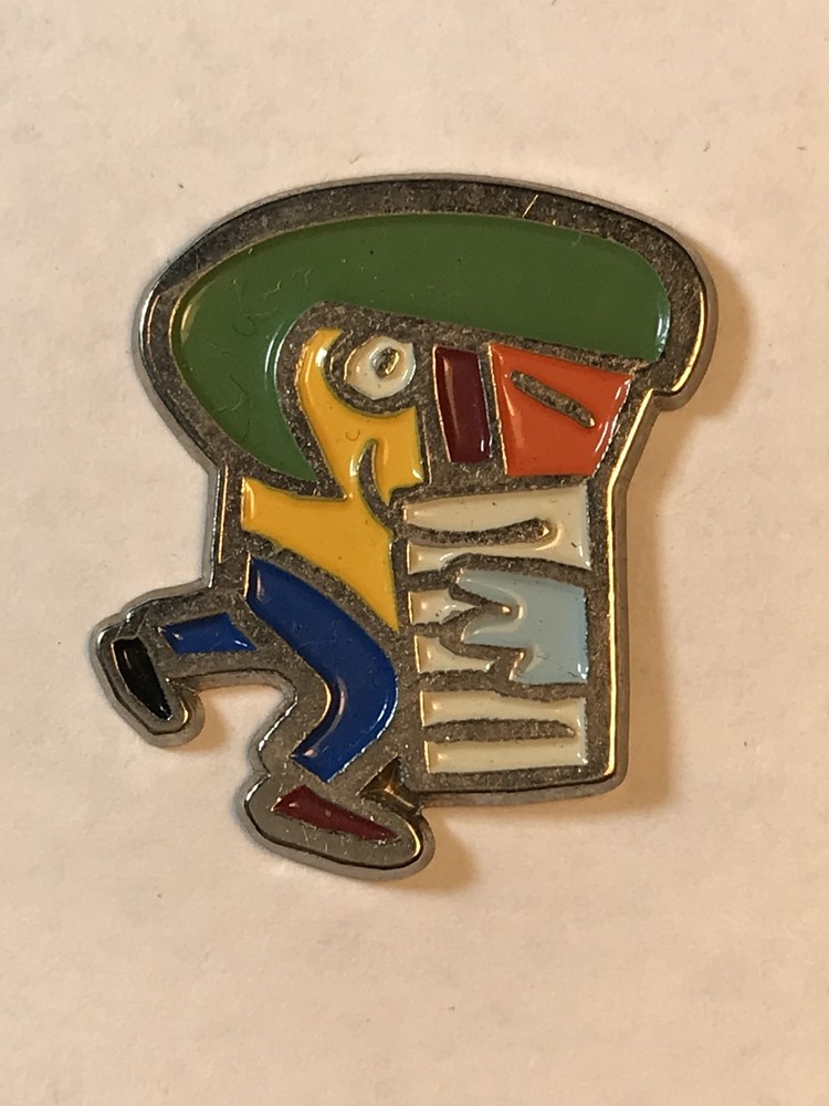 PIN ABSTRAC ART GREEN YELLOW  WITH PAPERS 2-image