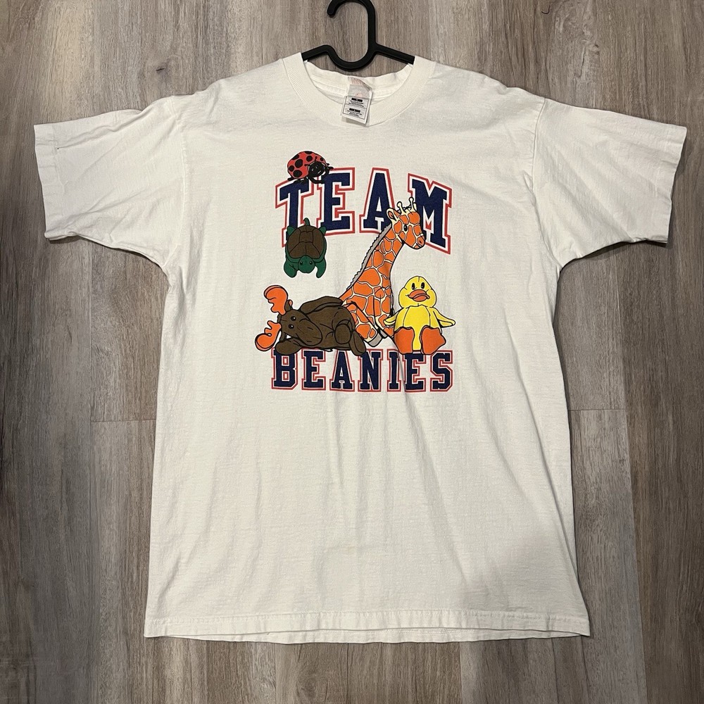 VTG Vintage Team Beanies T Shirt Size L LARGE TY Beanie Baby