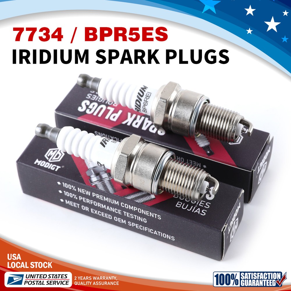 Antirust Spark Plug BPR5ES for BMW Jaguar Rover Mazda MB Nissan Volvo 2-Pack