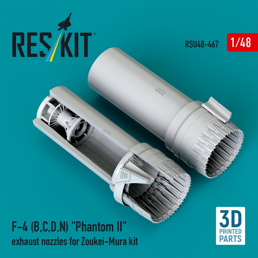 1:48 F-4 B/C/D/N Phantom II Exh Nozzles Zoukei-Mura 3D Prt ResKit RSU48-0467
