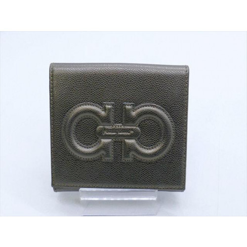 Salvatore Ferragamo Brown Leather Bi-fold Compact Wallet 2685