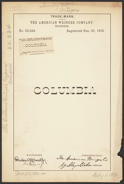 Photo:The American Wringer Company for Columbia brand Wringers