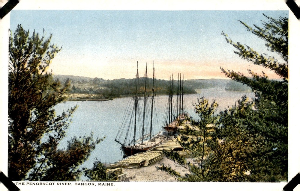 Penobscot River, Bangor, Maine Postcard