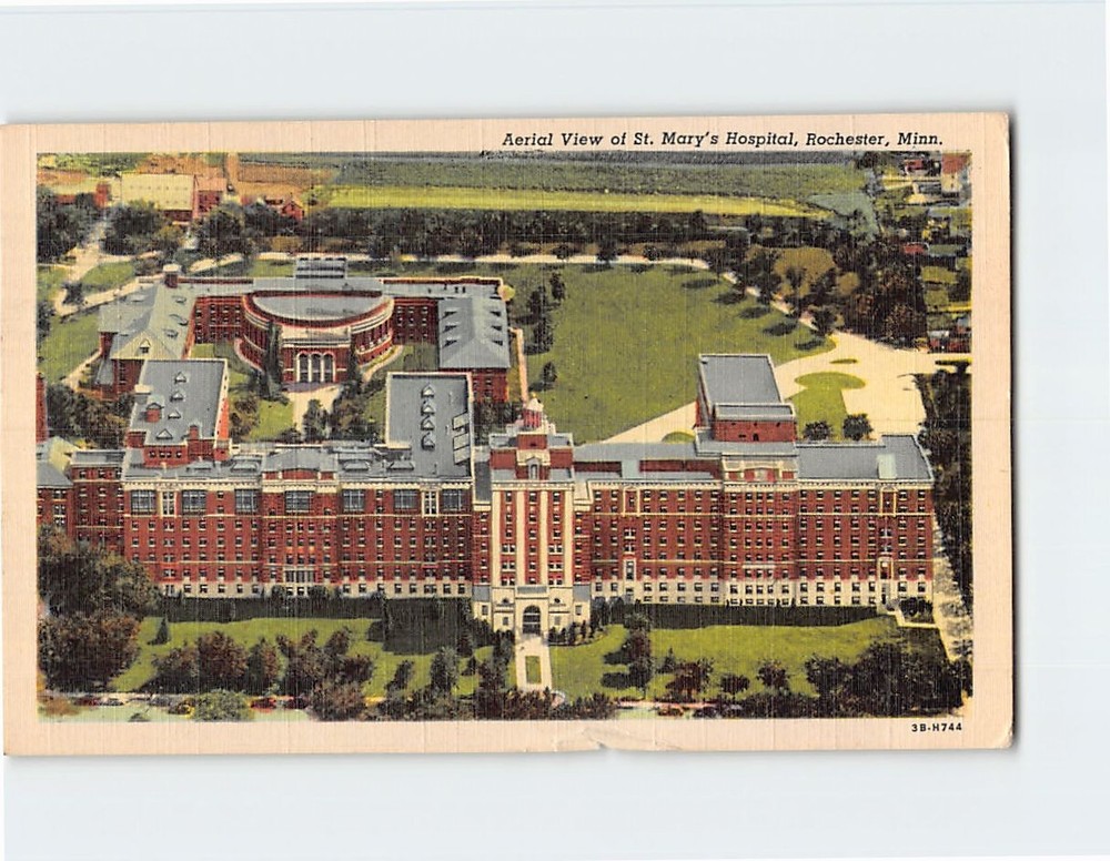 Postcard Aerial View of St. Mary's Hospital Rochester Minnesota USA