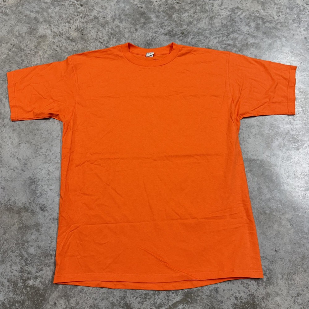 Vintage Gap Shirt Mens XL Orange Solid Blank Crew Neck Made USA 90s Tee
