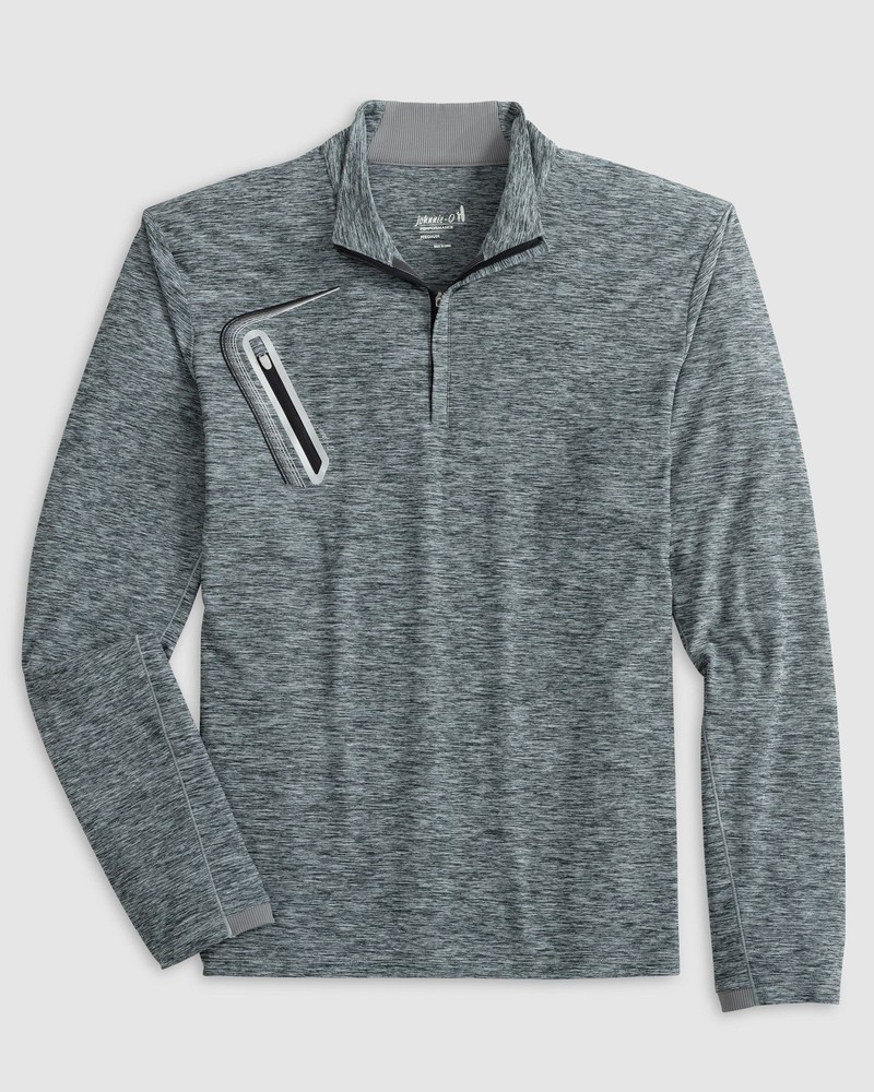 johnnie-O Sabino Performance 1/4 Zip Pullover Heather Black Size M