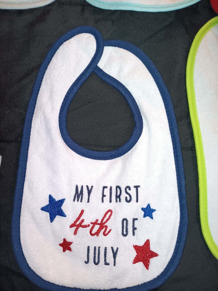 HB baby My First 4th of July baby spit up bib