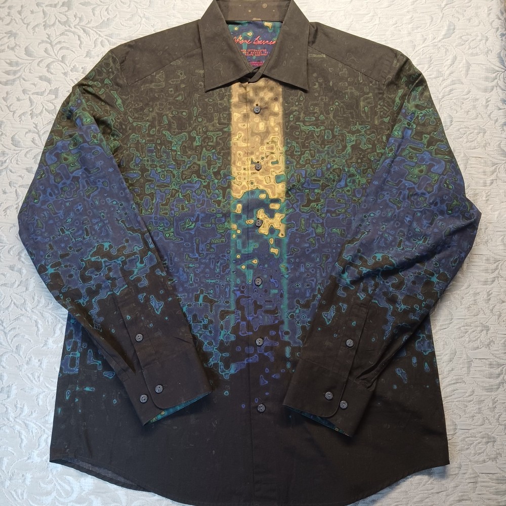 Jhane Barnes Limited Edition Shirt Abstract Button Up Mens Size L 157 of 200