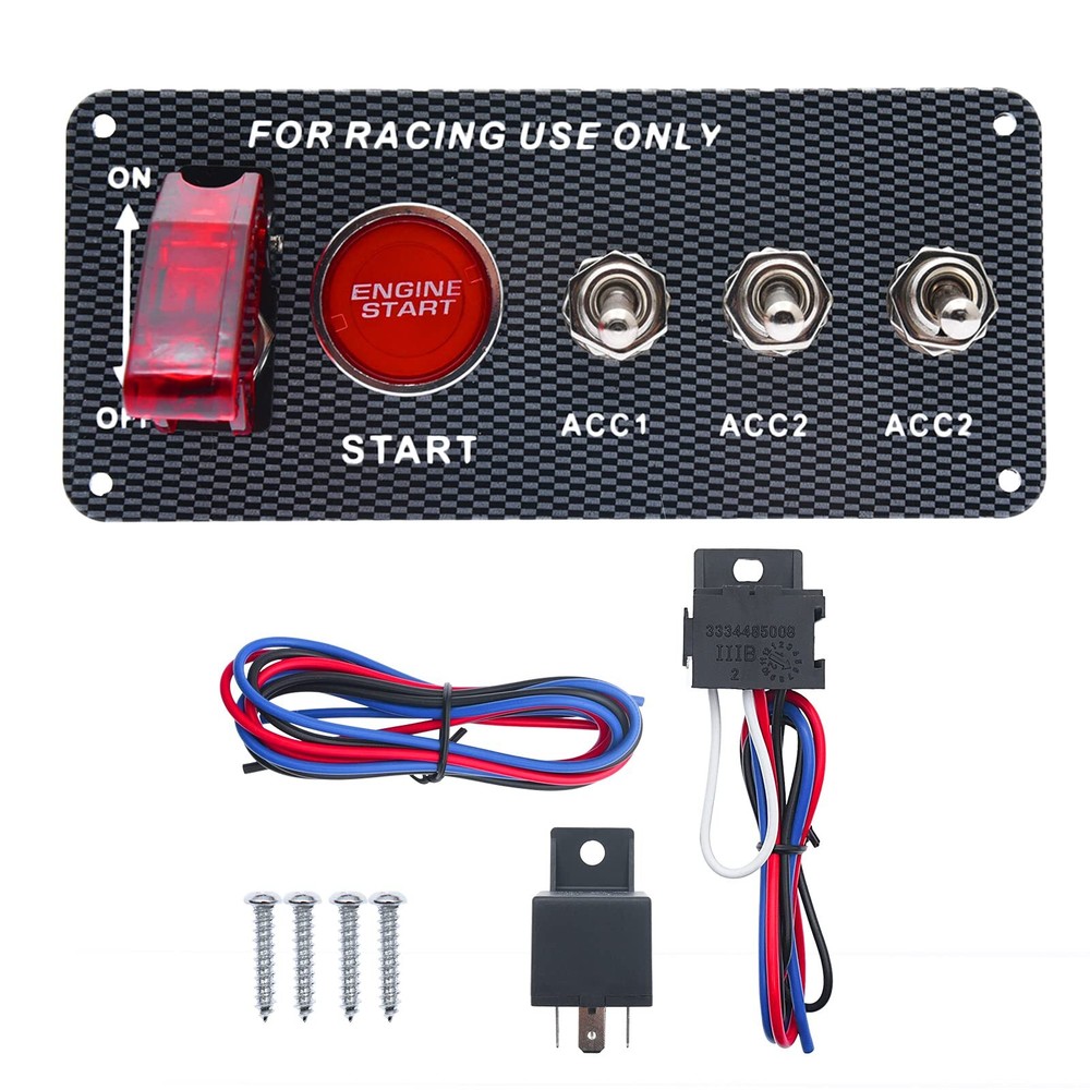 12V Ignition Switch Panel for Race Car Ignition Starter Switches 5 in 1 Ignit...