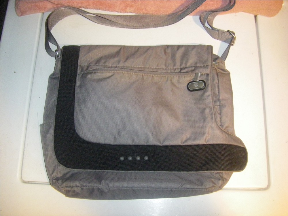 TUMI T-Tech Gray/Black Ballistic Nylon Messenger Crossbody Travel Bag