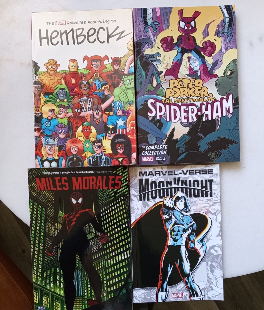 Marvel Comics Lot (4 TPB): Fred Hembeck , Spider-Ham, Miles Morales, Moonknight