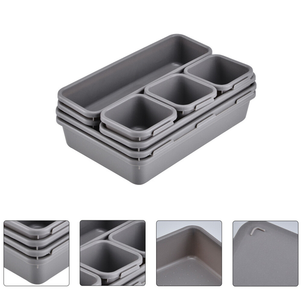 8-Piece Large Capacity Drawer Storage Box Set for Space Optimization in Office or Home Organization