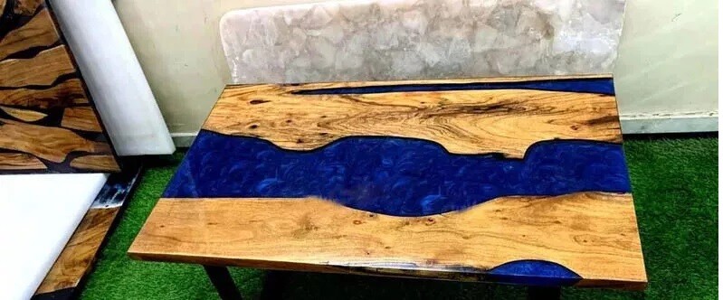 Handmade Acacia Wood Epoxy Conference Table Top for Elegant Office Decor-image