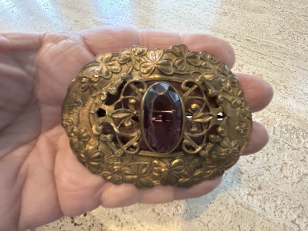antique Art Nouveau Sash pin brooch