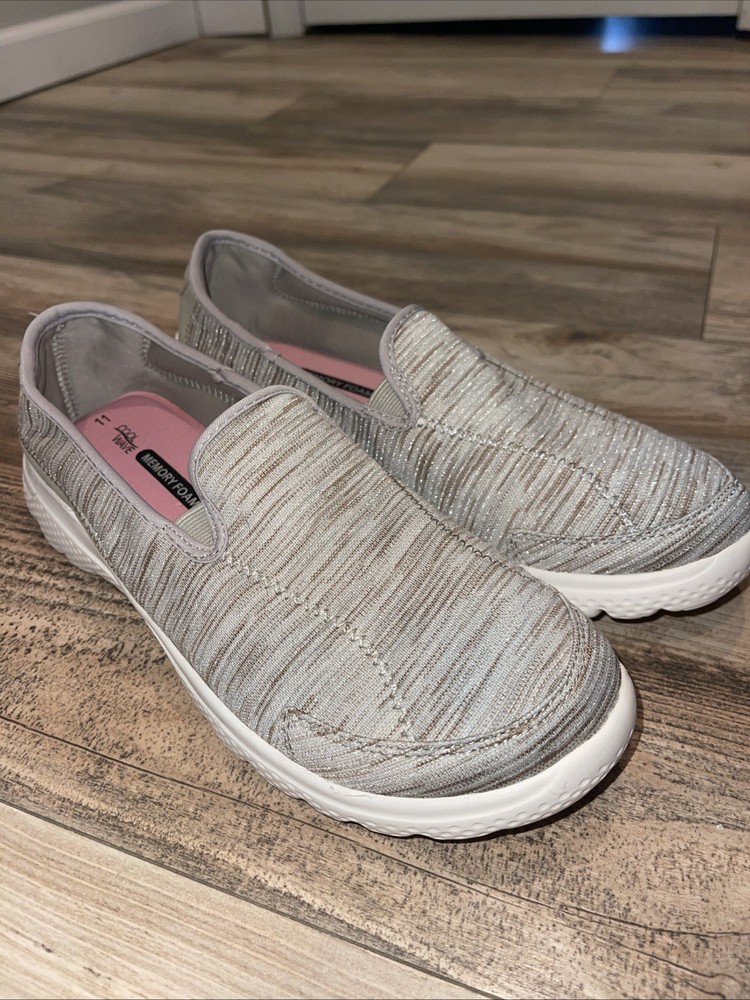 Cool Wave Women’s 11 Shoes Tan Gold Memory Foam Slip On Comfort Flat Walking